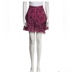 DEREK LAM Pink Floral Ruffle Mini Skirt - Women's Skirt